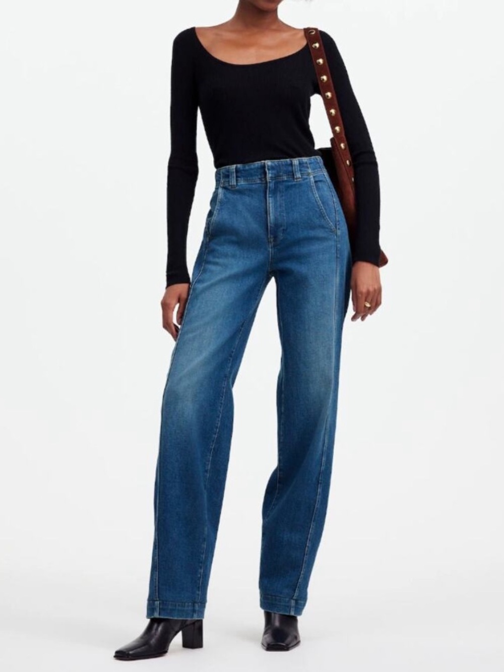 Madewell Tapered Denim Trousers Calvert Wash Size 24